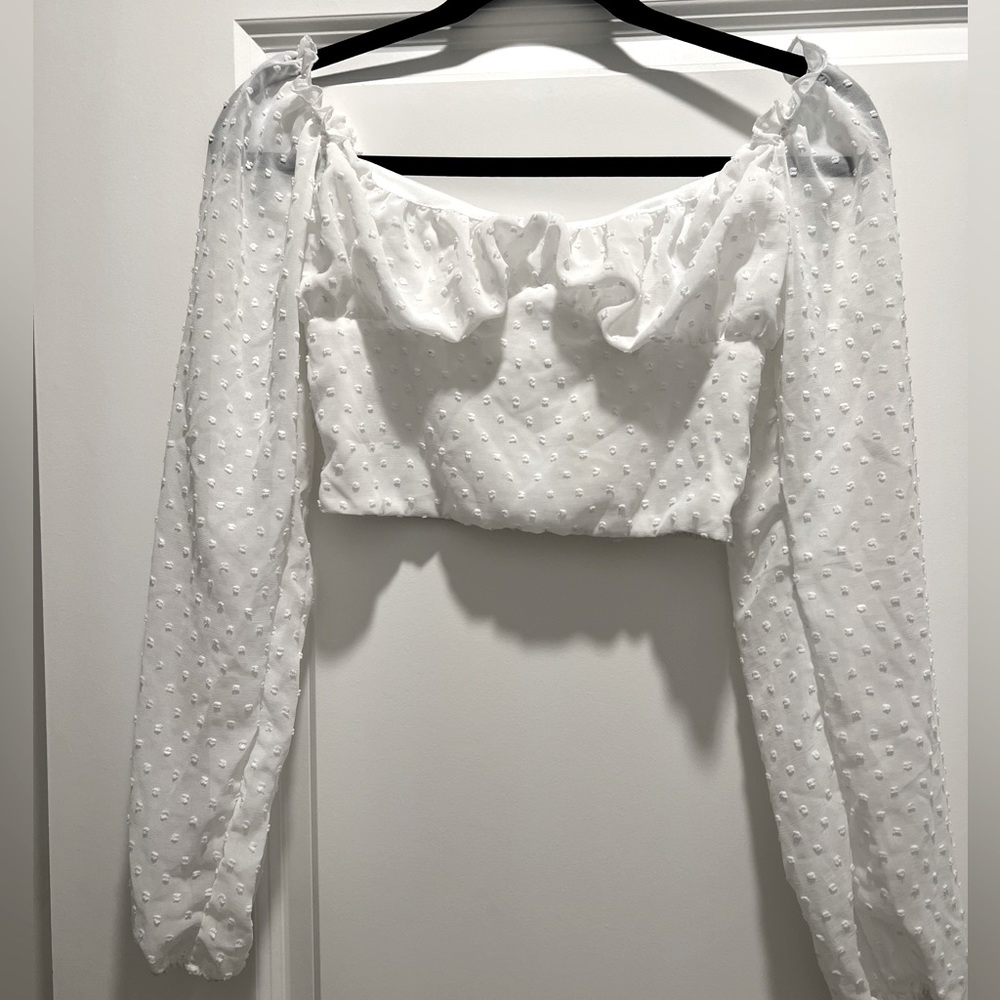 White long sleeve top